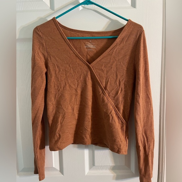 Tops - Burnt orange cross over top